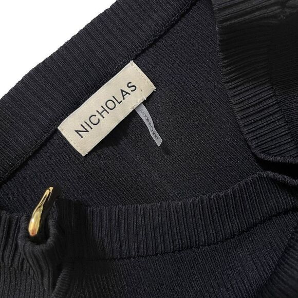 NICHOLAS Kari Double Rings Rib Knit Pant in Black - Picture 4 of 12